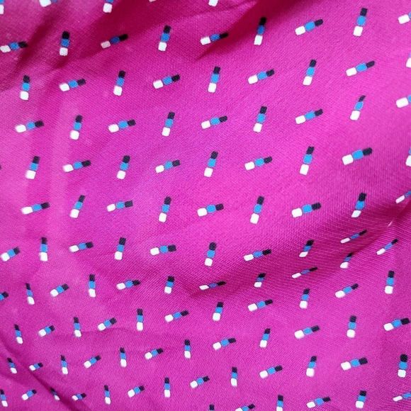 Vintage‎ 90s Notations Size S Sheer Flowy Magenta Geo Pattern High Waisted Skirt - Picture 3 of 8